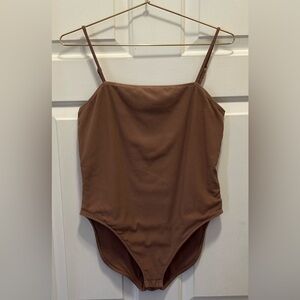 Old Navy Brown Ribbed Bodysuit | Size Large
